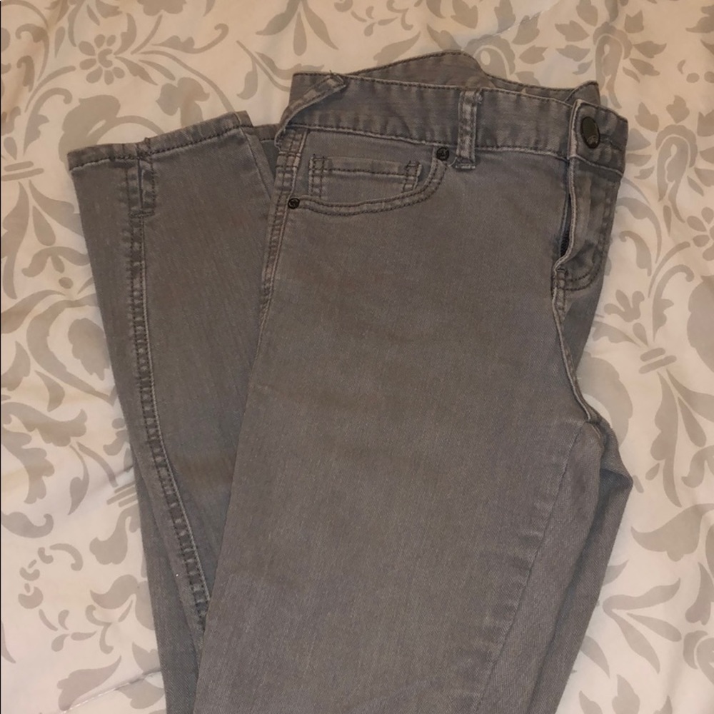 Free People Gray Ankle Length Jeans